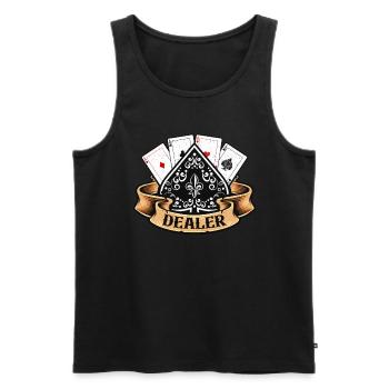 Classic Blackjack Dealer Gambling Card Game Casino - Men's Premium Organic Tank Top - black - Front - AI Model Male 178 light (178cm)