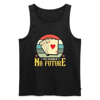Classic Blackjack No Gamble No Future Retro Dealer - Men's Premium Organic Tank Top - black - Front - AI Model Male 178 light (178cm)