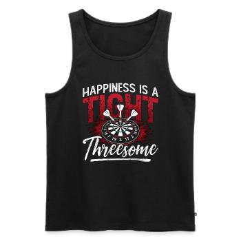 Darts Happiness Is A Tight Threesome Dart Playing - Men's Premium Organic Tank Top - black - Front - Michal (187cm)