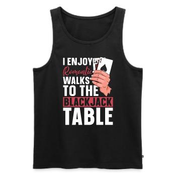 Blackjack classique J’aime les promenades romantiques au casino - Débardeur bio Premium Homme - noir - Devant - Michal (187cm)