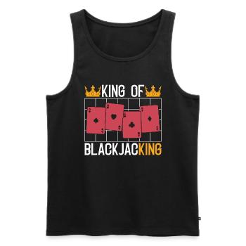 Classic Blackjack King Of Blackjacking Card Game - Men's Premium Organic Tank Top - black - Front - AI Model Male 178 light (178cm)