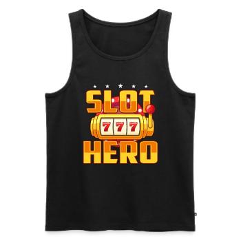 Slots Machine Slot Hero Casino Jackpot Gambling - Men's Premium Organic Tank Top - black - Front - AI Model Male 178 light (178cm)
