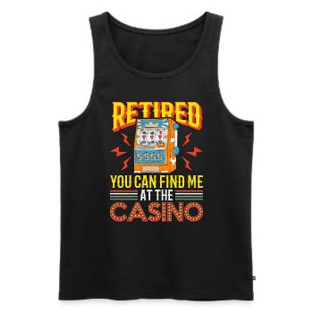 Slots Machine Retired You Can Find Me At Casino - Männer Premium Bio Tank Top - Schwarz - Vorne - Michal (187cm)