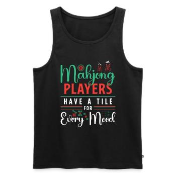 Les joueurs de Mahjong ont une tuile pour chaque jeu de société - Débardeur bio Premium Homme - noir - Devant - Michal (187cm)