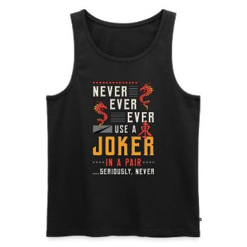 Mahjong Never Ever Ever Use A Joker Mahjong Tiles - Men's Premium Organic Tank Top - black - Front - AI Model Male 178 light (178cm)