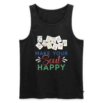 Mahjong Make Your Soul Happy Loves Chinese Mahjong - Männer Premium Bio Tank Top - Schwarz - Vorne - Michal (187cm)