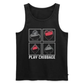 Play Cribbage Playing Cards Loves Crib Board Game - Men's Premium Organic Tank Top - black - Front - Michal (187cm)