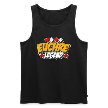 Euchre Legend Jeux de cartes Pinochle Cartes à jouer - Débardeur bio Premium Homme - noir - Devant - Michal (187cm)
