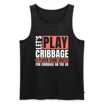 Cribbage Let's Play Cribbage Tournament Card Game - Men's Premium Organic Tank Top - black - Front - AI Model Male 178 light (178cm)
