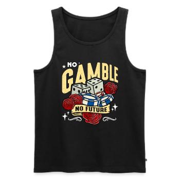 Poker Dice No Gamble No Future Card Game Dices - Men's Premium Organic Tank Top - black - Front - AI Model Male 178 light (178cm)