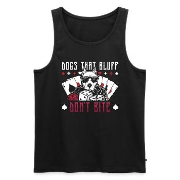 Poker Dice Dogs That Bluff Don't Bite Loves Casino - Men's Premium Organic Tank Top - black - Front - AI Model Male 178 light (178cm)
