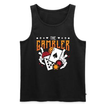 Dés de poker Le joueur aime le jeu de cartes Tirage au sort Poker - Débardeur bio Premium Homme - noir - Devant - Michal (187cm)