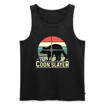 Chasse au raton laveur Le tueur de coons Chasse du Sud - Débardeur bio Premium Homme - noir - Devant - Michal (187cm)