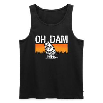 Beaver Dam Oh Dam Rodents Lover European Beaver - Men's Premium Organic Tank Top - black - Front - Michal (187cm)