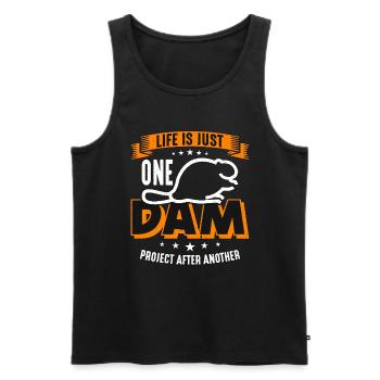 Beaver Dam Life Is Just One Dam Project Rodents - Men's Premium Organic Tank Top - black - Front - Michal (187cm)
