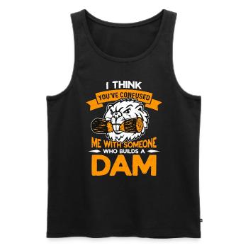Beaver Dam I Think You've Confused We Zoo Animals - Männer Premium Bio Tank Top - Schwarz - Vorne - AI Model Male 178 light (178cm)