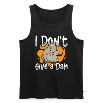 Beaver Dam I Don't Give A Dam Loves Rodent Animals - Men's Premium Organic Tank Top - black - Front - Michal (187cm)