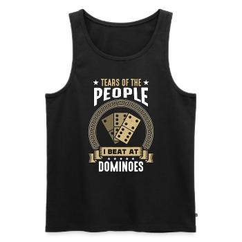 Dominos Larmes Des gens que j’ai battus au jeu de société - Débardeur bio Premium Homme - noir - Devant - Michal (187cm)