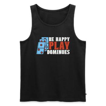 Dominoes Be Happy Play Dominoes Loves Board Game - Men's Premium Organic Tank Top - black - Front - Michal (187cm)