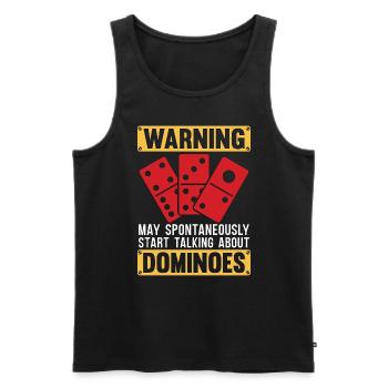 Avertissement de dominos peut spontanément commencer à jouer - Débardeur bio Premium Homme - noir - Devant - Michal (187cm)