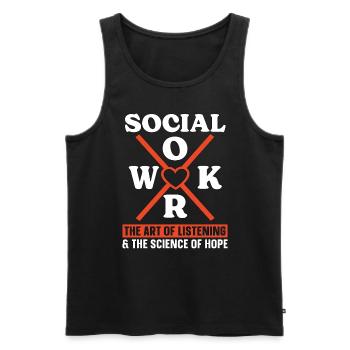 Social Service Social Work The Art Of Socialist - Männer Premium Bio Tank Top - Schwarz - Vorne - Michal (187cm)