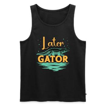 Alligator Hunting Later Gator Crocodile Hunting - Men's Premium Organic Tank Top - black - Front - Michal (187cm)