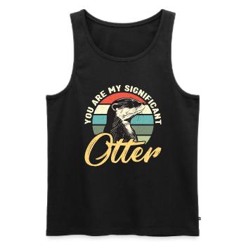 Loutre tu es mon important éleveur d’animaux de loutre - Débardeur bio Premium Homme - noir - Devant - Michal (187cm)