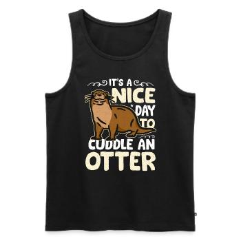 Otter It's A Nice Day To Cuddle An Otter Animals - Männer Premium Bio Tank Top - Schwarz - Vorne - Michal (187cm)