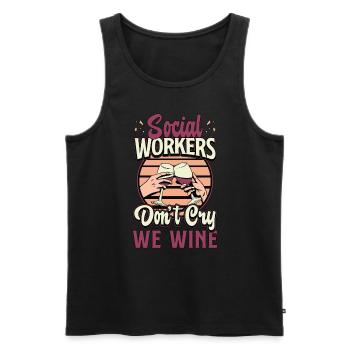 Social Service Social Workers Don't Cry Socialist - Männer Premium Bio Tank Top - Schwarz - Vorne - Michal (187cm)