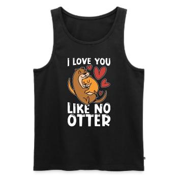 Otter I Love You Like No Otter Animals Breeder - Männer Premium Bio Tank Top - Schwarz - Vorne - Michal (187cm)