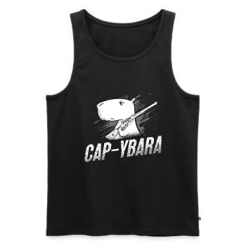 Capybara Cap-Ybara Rodent Pet Owner Capybara Lover - Men's Premium Organic Tank Top - black - Front - AI Model Male 178 light (178cm)
