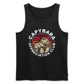 Capybara Appreciation Club Large Rodent Animals - Men's Premium Organic Tank Top - black - Front - AI Model Male 178 light (178cm)