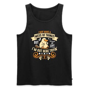 Platypus I May Make A Mess Semi-Aquatic Animals - Men's Premium Organic Tank Top - black - Front - AI Model Male 178 light (178cm)