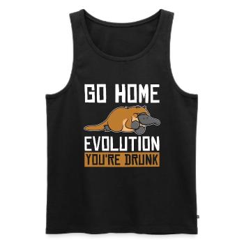 Platypus Go Home Evolution Living Fossil Animals - Männer Premium Bio Tank Top - Schwarz - Vorne - Michal (187cm)