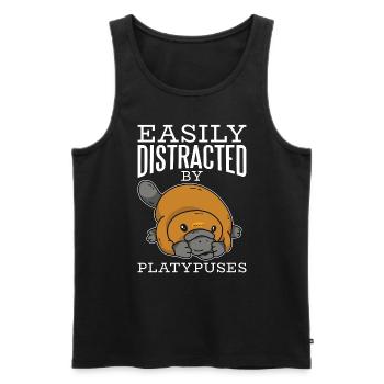 Platypus Easily Distracted By Platypuses Animals - Männer Premium Bio Tank Top - Schwarz - Vorne - AI Model Male 178 light (178cm)