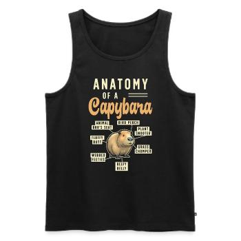 Anatomie du capybara d’un animal du zoo de rongeurs capybara - Débardeur bio Premium Homme - noir - Devant - AI Model Male 178 light (178cm)