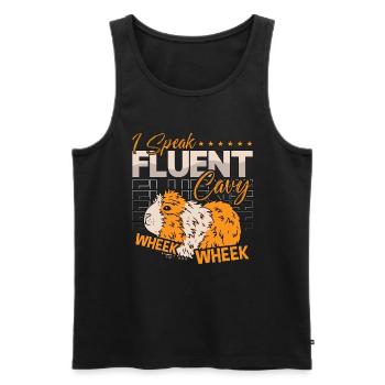 Guinea Pig I Speak Fluent Cavy Wheek Animal Lover - Men's Premium Organic Tank Top - black - Front - Michal (187cm)