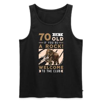 Woolly Mammoth Isn't 70 Old If You're Prehistoric - Männer Premium Bio Tank Top - Schwarz - Vorne - AI Model Male 178 light (178cm)