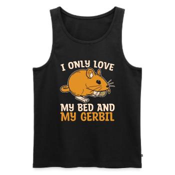 Gerbil I Only Love My Bed And My Gerbil Racing Rat - Men's Premium Organic Tank Top - black - Front - Michal (187cm)