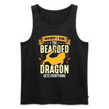 Dragon barbu quand je mourrai Les reptiles barbus - Débardeur bio Premium Homme - noir - Devant - Michal (187cm)