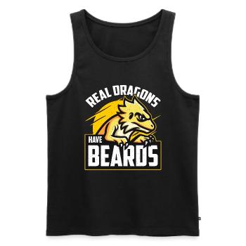 Dragon barbu Les vrais dragons ont des lézards barbus - Débardeur bio Premium Homme - noir - Devant - Michal (187cm)