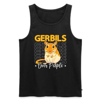 Gerbils Over People Mouse Lover Rodent Animals - Männer Premium Bio Tank Top - Schwarz - Vorne - AI Model Male 178 light (178cm)