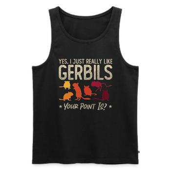 Gerbil Yes I Just Really Like Gerbils Racing Rat - Men's Premium Organic Tank Top - black - Front - Michal (187cm)