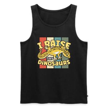 Leopard Gecko I Raise Tiny Dinosaurs Retro Reptile - Männer Premium Bio Tank Top - Schwarz - Vorne - Michal (187cm)