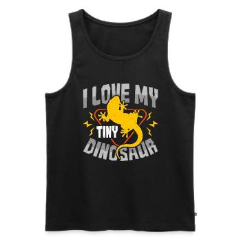 Leopard Gecko I Love My Tiny Dinosaur Lizard Lover - Men's Premium Organic Tank Top - black - Front - Michal (187cm)