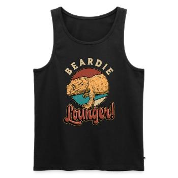 Bearded Dragon Beardie Lounger Herpetology Lizard - Men's Premium Organic Tank Top - black - Front - AI Model Male 178 light (178cm)