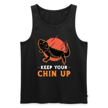 Bearded Dragon Keep Your Chin Up Reptiles Beardie - Männer Premium Bio Tank Top - Schwarz - Vorne - AI Model Male 178 light (178cm)