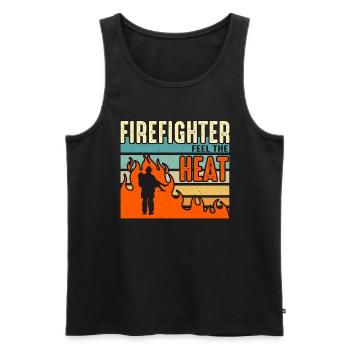 Chief Firefighter Feel The Heat Fire Department - Männer Premium Bio Tank Top - Schwarz - Vorne - AI Model Male 178 light (178cm)