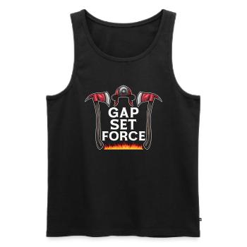 Chief Firefighter Gap Set Force Fire Department - Men's Premium Organic Tank Top - black - Front - AI Model Male 178 light (178cm)