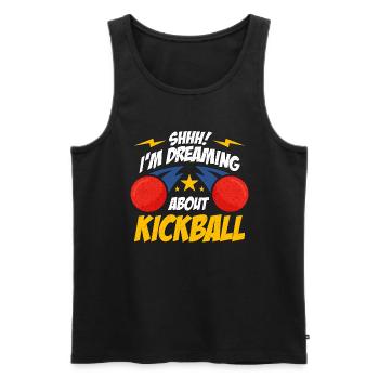 Kickball Shhhh I'm Dreaming About Kickball Team - Männer Premium Bio Tank Top - Schwarz - Vorne - Michal (187cm)
